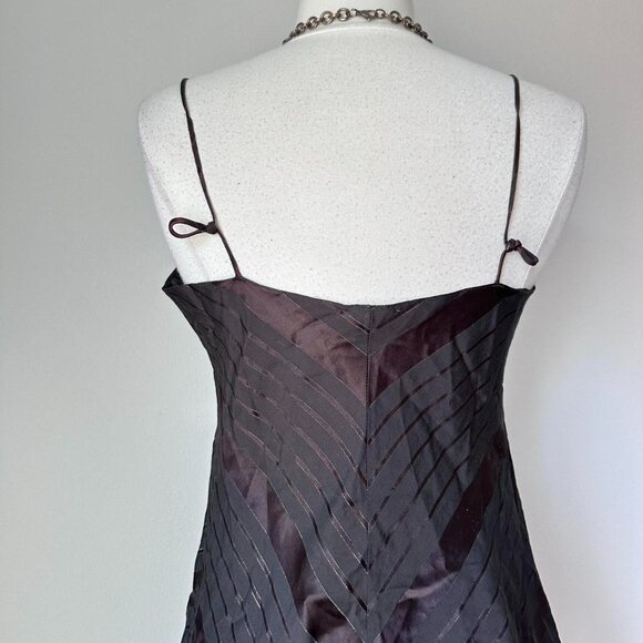 Vintage Black mini slip dress with striped pattern and spaghetti straps - Picture 5 of 8